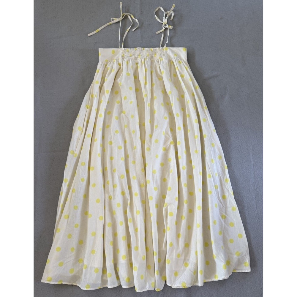 Anthropologie WHIT TWO Polka Dot Maxi Dress in Yellow & White Cotton Size M - Picture 5 of 16